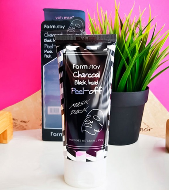 FarmStay Charcoal Black Head Peel-off Mask Pack Очищающая маска-пленка с древесным углем, 100 г