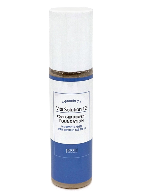 Jigott Тональный крем для лица Vita Solution 12 Cover-up Perfect Foundation No. 13, 100 мл