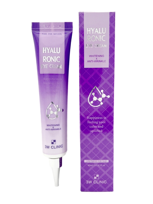 3W Clinic Крем для век осветляющий с гиалуроновой кислотой Hyaluronic Eye Cream, 40 мл