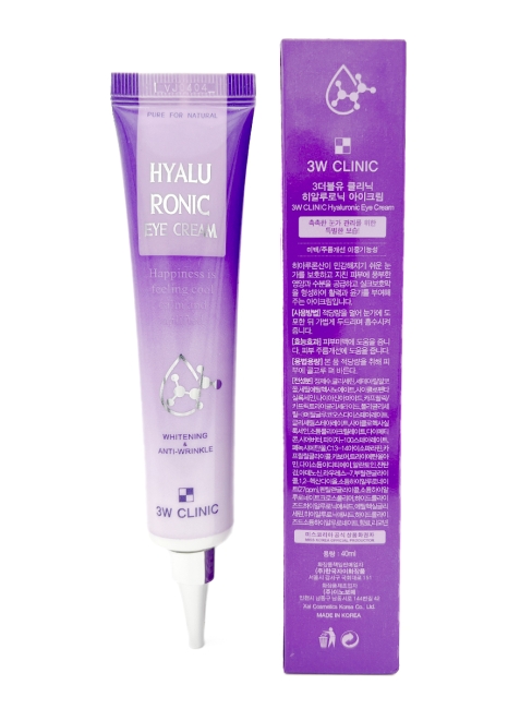 3W Clinic Крем для век осветляющий с гиалуроновой кислотой Hyaluronic Eye Cream, 40 мл