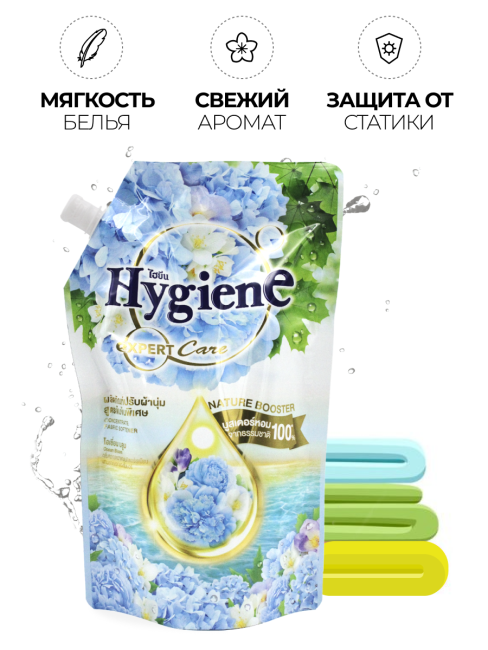 Hygiene Кондиционер концентрат для белья парфюмированный Цветок океана Expert Care Life Nature Ocean Bloom, 480 мл Hygiene Кондиционер концентрат для белья парфюмированный Цветок океана Expert Care Life Nature Ocean Bloom, 480 мл