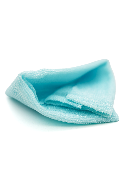 Sungbo Cleamy Мочалка для тела с плетением «Гофре» жёсткая голубая Cleamy Shine Shower Towel 20х95 см, 1 шт