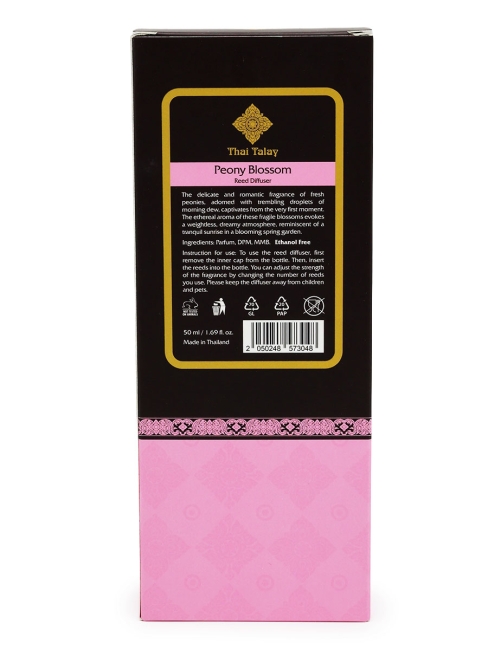 Thai Talay Аромадиффузор с палочками Цветущий пион Aroma Oil Essense Reed Diffuser Peony Blossom, 50 мл Thai Talay Аромадиффузор с палочками Цветущий пион Aroma Oil Essense Reed Diffuser Peony Blossom, 50 мл