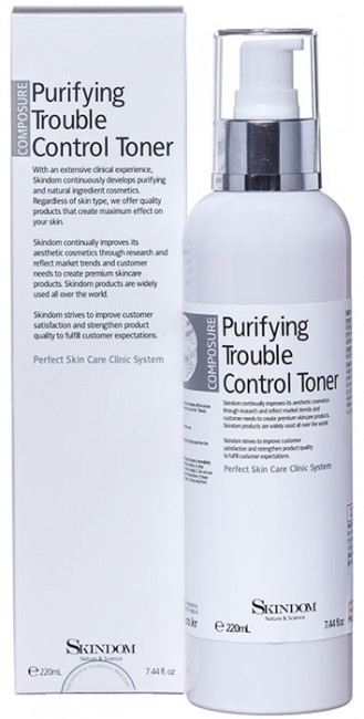 Skindom Purifyuing Trouble Control Toner Очищающий тоник для проблемной кожи лица, 220 мл Skindom Purifyuing Trouble Control Toner Очищающий тоник для проблемной кожи лица, 220 мл