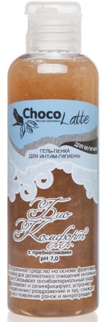 ChocoLatte Гель-пенка для интимной гигиены Био-Комфорт с пребиотиком и антибатериальной защитой, РН 7, 100 мл
