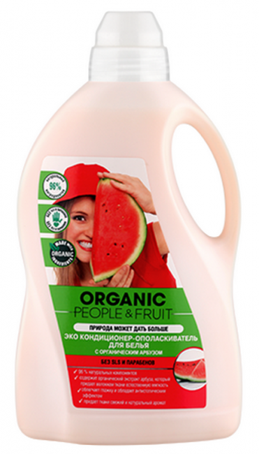 Organic People & Fruit Эко кондиционер-ополаскиватель для белья с органическим арбузом 1,5 л Organic People & Fruit Эко кондиционер-ополаскиватель для белья с органическим арбузом 1,5 л