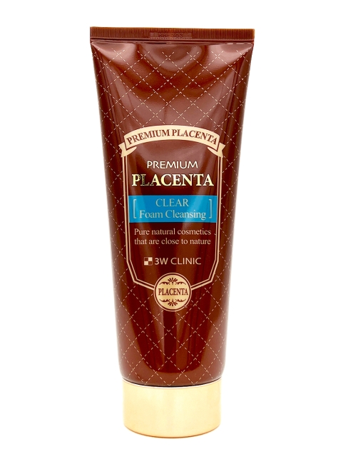 3W Clinic Омолаживающая пенка для умывания с экстрактом плаценты Premium Placenta Clear Foam Cleansing, 180 мл 3W Clinic Омолаживающая пенка для умывания с экстрактом плаценты Premium Placenta Clear Foam Cleansing, 180 мл