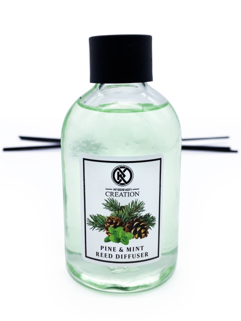 Kreasyon Аромадиффузор с палочками Хвоя и Мята Reed Diffuser Pine & Mint, 115 мл