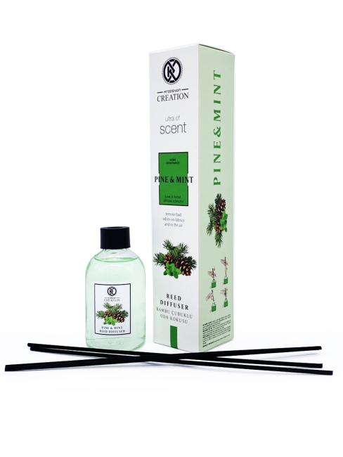 Kreasyon Аромадиффузор с палочками Хвоя и Мята Reed Diffuser Pine & Mint, 115 мл