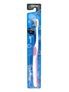 EQ MaxOn Зубная щетка с компактной головкой, сверхтонкими щетинками и тонкой прорезиненной ручкой с Ионами Серебра и древесным углем, средней жесткости Розовая Nano Gold Dentione Pink, 1 шт