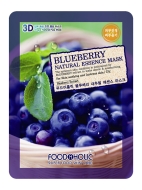 Foodaholic Маска для лица антиоксидантная с экстрактом черники Natural Essence Mask Blueberry 3D, 5 штук по 23 г