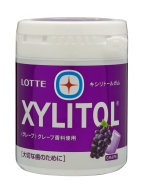 LOTTE Жевательная резинка без сахара с ксилитолом сочный виноград Xylitol Gum Grape Bottle, 143 г