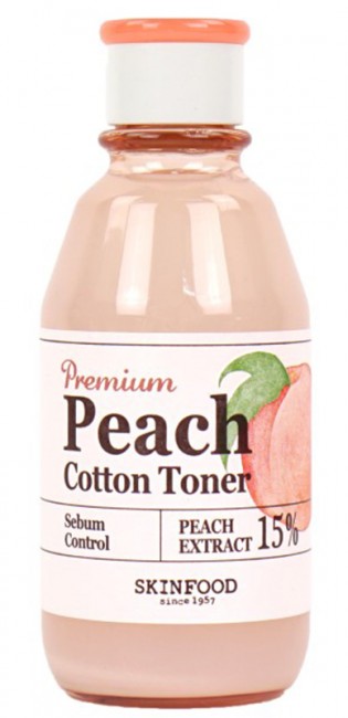SKINFOOD Premium Peach Cotton Toner Тонер с экстрактом персика, 175 мл