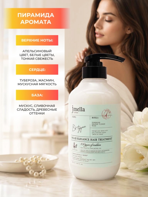Jmella Парфюмированная маска-бальзам для волос Пышная тубероза In France Elegance Do Tyque Hair Treatment, 500 мл