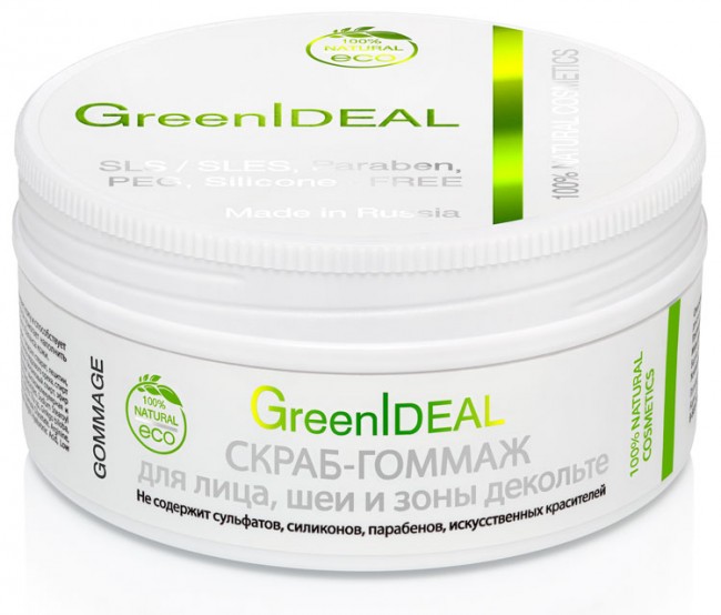 GreenIdeal Скраб-гоммаж для лица, шеи и зоны декольте, 70 мл GreenIdeal Скраб-гоммаж для лица, шеи и зоны декольте, 70 мл