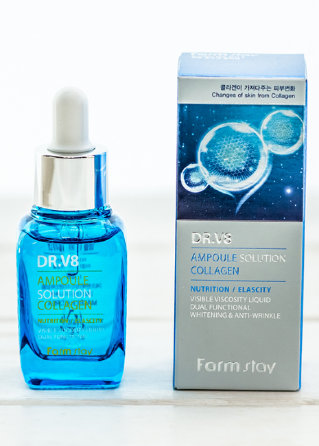 FarmStay DR-V8 Ampoule Solution Collagen Ампульная сыворотка с коллагеном, 30 мл