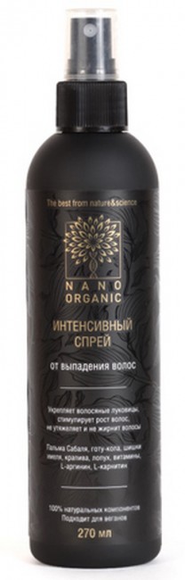 Nano Organic Интенсивный спрей от выпадения волос, 270 мл Nano Organic Интенсивный спрей от выпадения волос, 270 мл