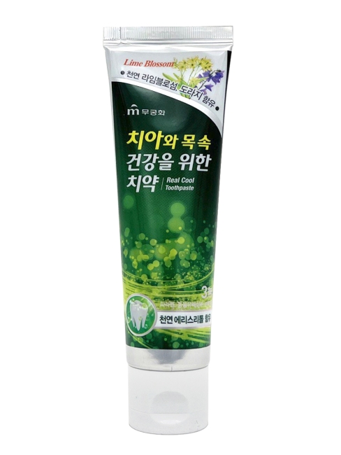 Mukunghwa Зубная паста гелевая охлаждающая с экстрактом липового цвета Real Cool Toothpaste, 110 г
