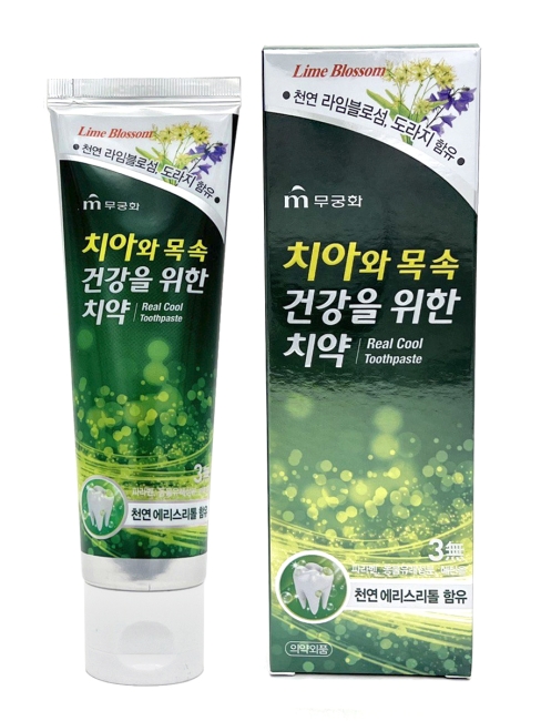 Mukunghwa Зубная паста гелевая охлаждающая с экстрактом липового цвета Real Cool Toothpaste, 110 г
