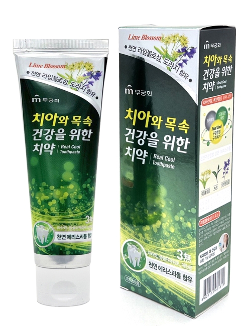 Mukunghwa Зубная паста гелевая охлаждающая с экстрактом липового цвета Real Cool Toothpaste, 110 г