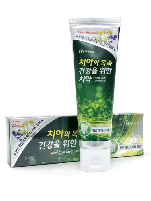 Mukunghwa Зубная паста гелевая охлаждающая с экстрактом липового цвета Real Cool Toothpaste, 110 г