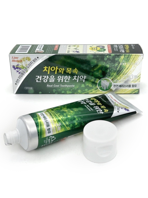 Mukunghwa Зубная паста гелевая охлаждающая с экстрактом липового цвета Real Cool Toothpaste, 110 г