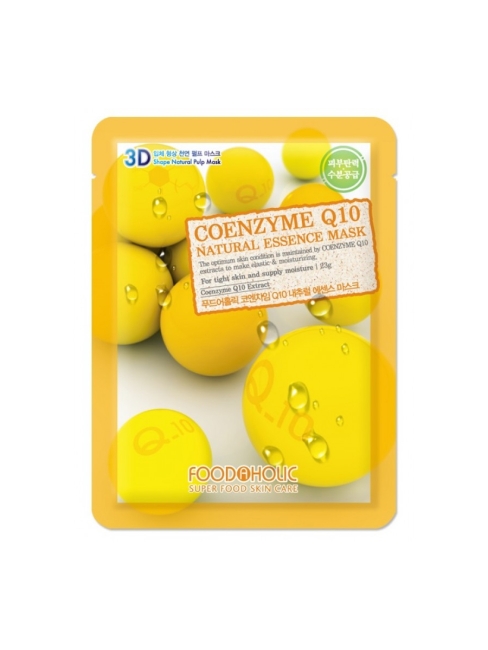 FoodaHolic Маска для лица антивозрастная с коэнзимами Natural Essence Mask Coenzyme Q10 3D, 23 г FoodaHolic Маска для лица антивозрастная с коэнзимами Natural Essence Mask Coenzyme Q10 3D, 23 г