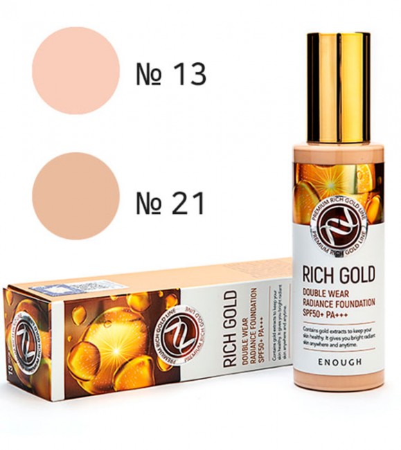 Enough Rich Gold Double Wear Radiance Foundation SPF50+ PA+++ #21 Тональный крем, 100 г Enough Rich Gold Double Wear Radiance Foundation SPF50+ PA+++ #21 Тональный крем, 100 г