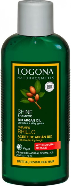 Logona Шампунь для восстановления блеска волос с Био-Аргановым маслом, 75 мл