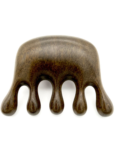 Гребень гуаша для массажа головы и тела Антистресс из полированного сандалового дерева Медуза, 8,5 х 6 см