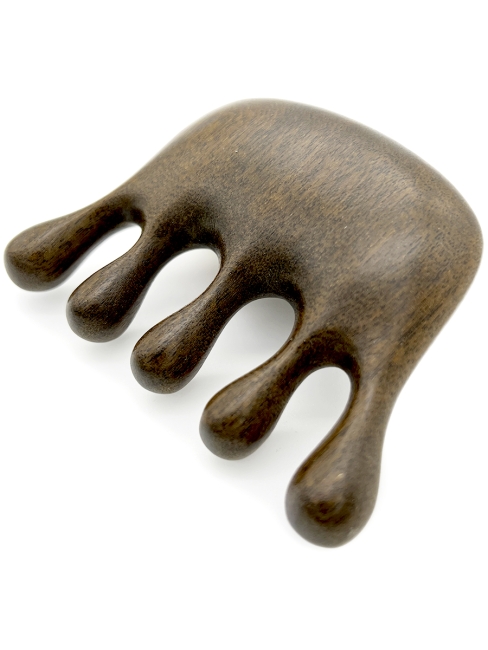 Гребень гуаша для массажа головы и тела Антистресс из полированного сандалового дерева Медуза, 8,5 х 6 см