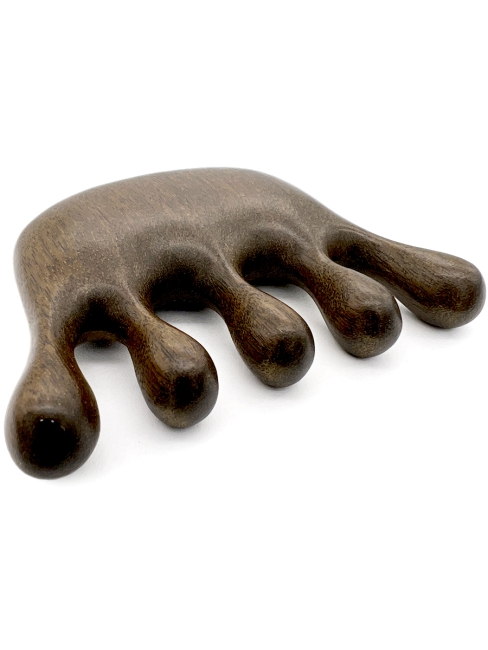 Гребень гуаша для массажа головы и тела Антистресс из полированного сандалового дерева Медуза, 8,5 х 6 см