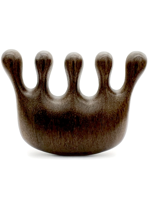 Гребень гуаша для массажа головы и тела Антистресс из полированного сандалового дерева Медуза, 8,5 х 6 см