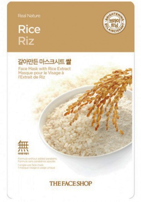 THE FACE SHOP Real Nature Rice Face Mask Тканевая маска с экстрактом риса, 20 г THE FACE SHOP Real Nature Rice Face Mask Тканевая маска с экстрактом риса, 20 г
