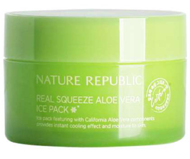 NATURE REPUBLIC Real Squeeze Aloe Vera Ice Pack Охлаждающая маска с экстрактом алое вера, 100 мл