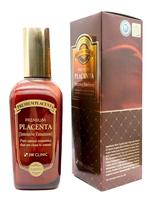 3W Clinic Омолаживающая эмульсия с экстрактом плаценты Premium Placenta Intensive Emulsion, 145 мл