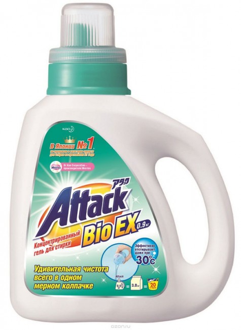 Kao Attack BioEX Концентрированный универсальный гель для стирки, 900 мл Kao Attack BioEX Концентрированный универсальный гель для стирки, 900 мл