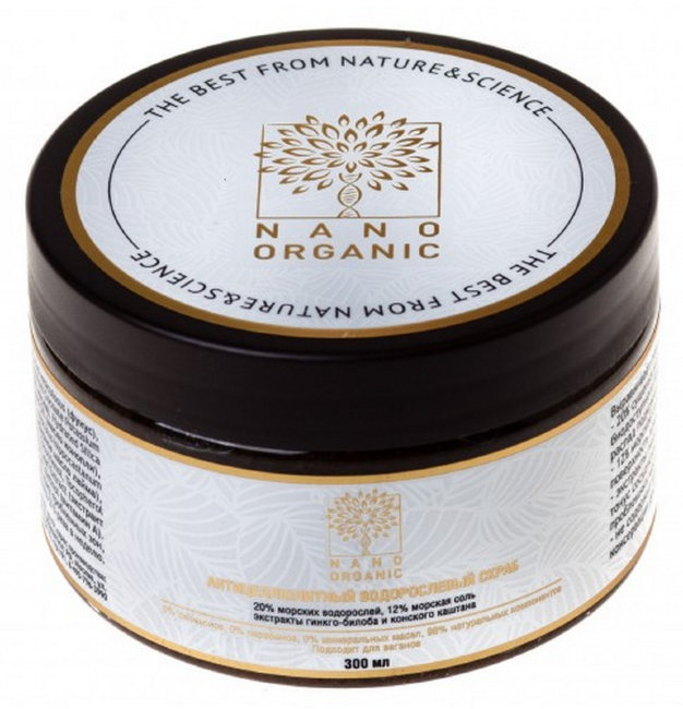 Nano Organic Антицеллюлитный водорослевый скраб, 300 мл Nano Organic Антицеллюлитный водорослевый скраб, 300 мл
