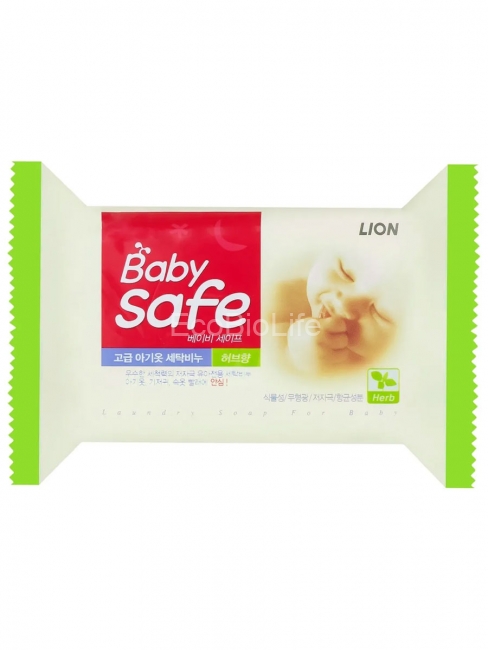 LION Мыло для стирки детского белья с ароматом трав Baby Safe, 190 г
