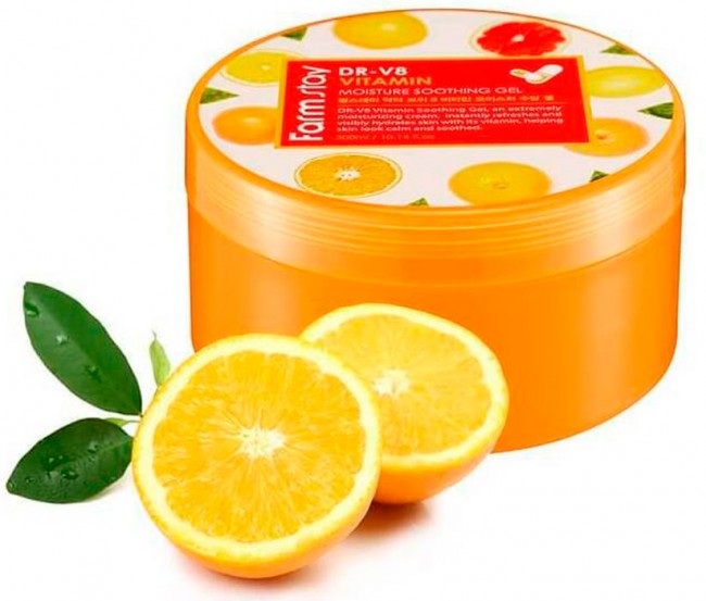FarmStay DR-V8 Vitamin Moisture Soothing Gel Многофункциональный витаминный гель, 300 мл