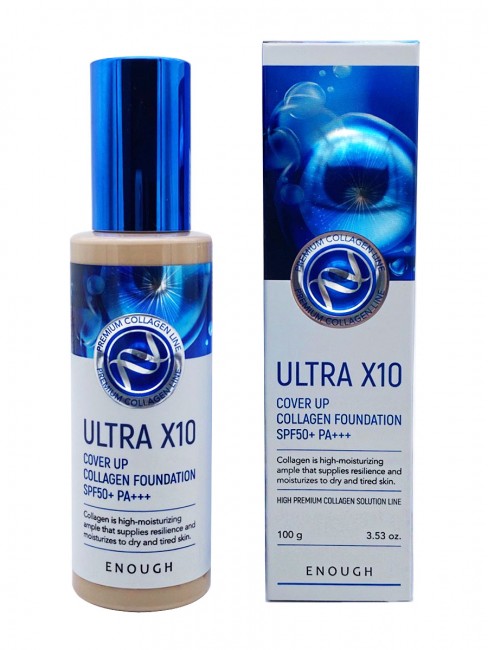 Enough Ultra X10 Cover Up Collagen Foundation SPF50+ PA+++ #13 Тональный крем, 100 г