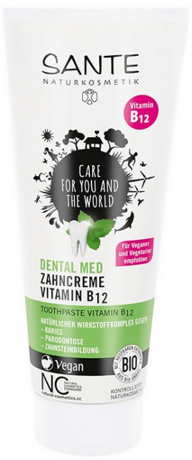 Sante Naturkosmetik Зубная паста С витамином B12 и фтором, 75 мл Sante Naturkosmetik Зубная паста С витамином B12 и фтором, 75 мл