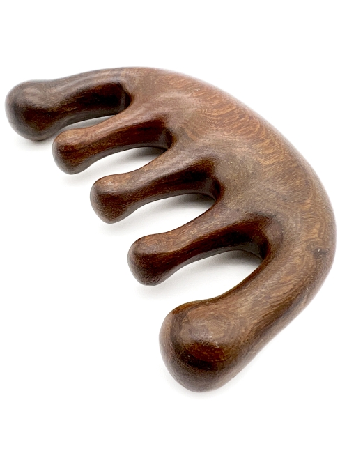 Гребень гуаша для массажа головы и тела Антистресс из полированного сандалового дерева Меридиан, 9,8 х 6 см