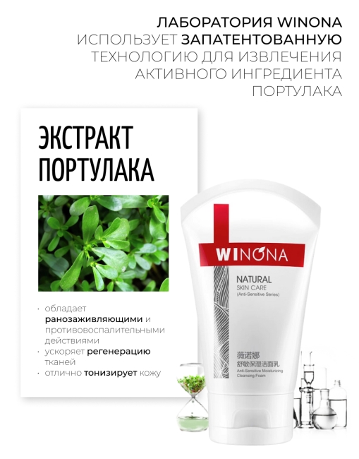 Winona Увлажняющая пенка для умывания для чувствительной кожи Anti-Sensitive Moisturizing Cleansing Foam, 80 г