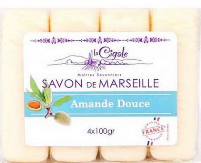 La Cigale Мыло марсельское Миндаль, 4х100 г