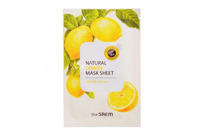 The Saem Маска на тканевой основе для лица с экстрактом лимона Natural Lemon Mask Sheet, 21 мл