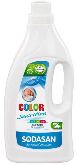 Sodasan Color Sensitive Жидкое средство для стирки детских изделий из цветных тканей и для чувствительной кожи, 1,5 л Sodasan Color Sensitive Жидкое средство для стирки детских изделий из цветных тканей и для чувствительной кожи, 1,5 л