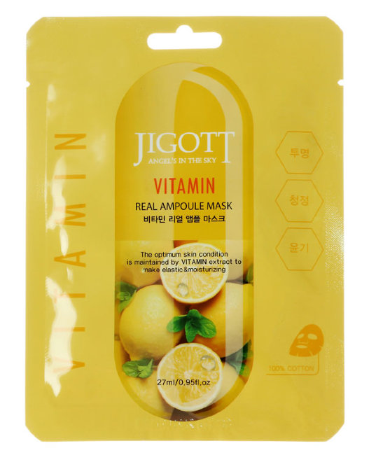 Jigott Vitamin Real Ampoule Mask Ампульная маска с Витаминами, 27 мл