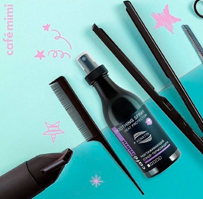 Кафе красоты Le Cafe Mimi Спрей-термозащита разглаживающий для волос, 250 мл Кафе красоты Le Cafe Mimi Спрей-термозащита разглаживающий для волос, 250 мл