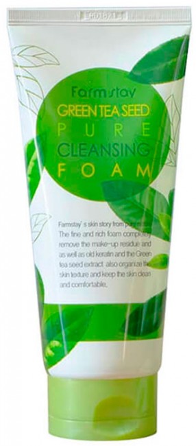 FarmStay Green Tea Seed Pure Cleansing Foam Пенка для умывания с экстрактом зеленого чая, 180 мл FarmStay Green Tea Seed Pure Cleansing Foam Пенка для умывания с экстрактом зеленого чая, 180 мл